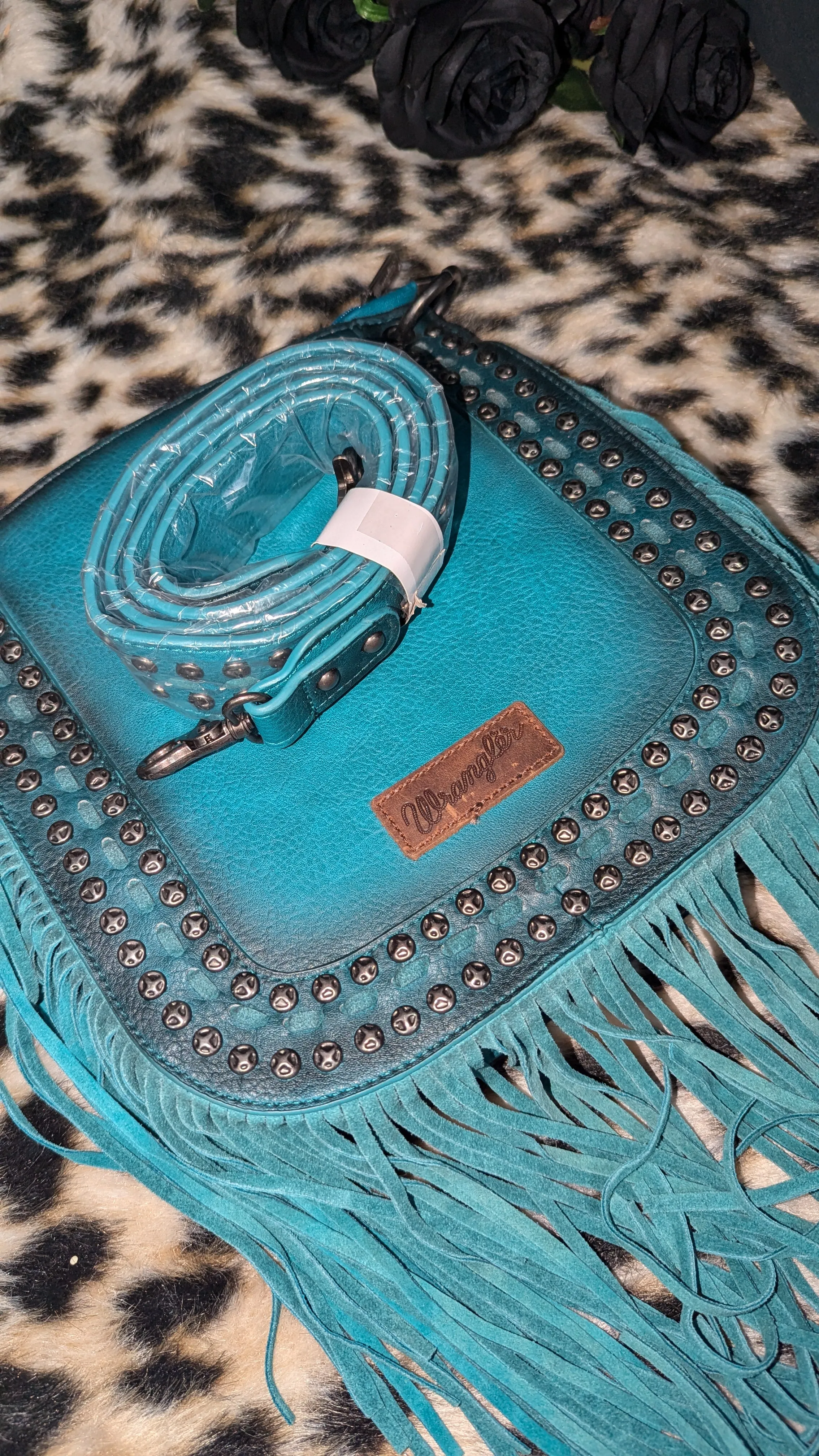 Teal Blaze Tassel Purse