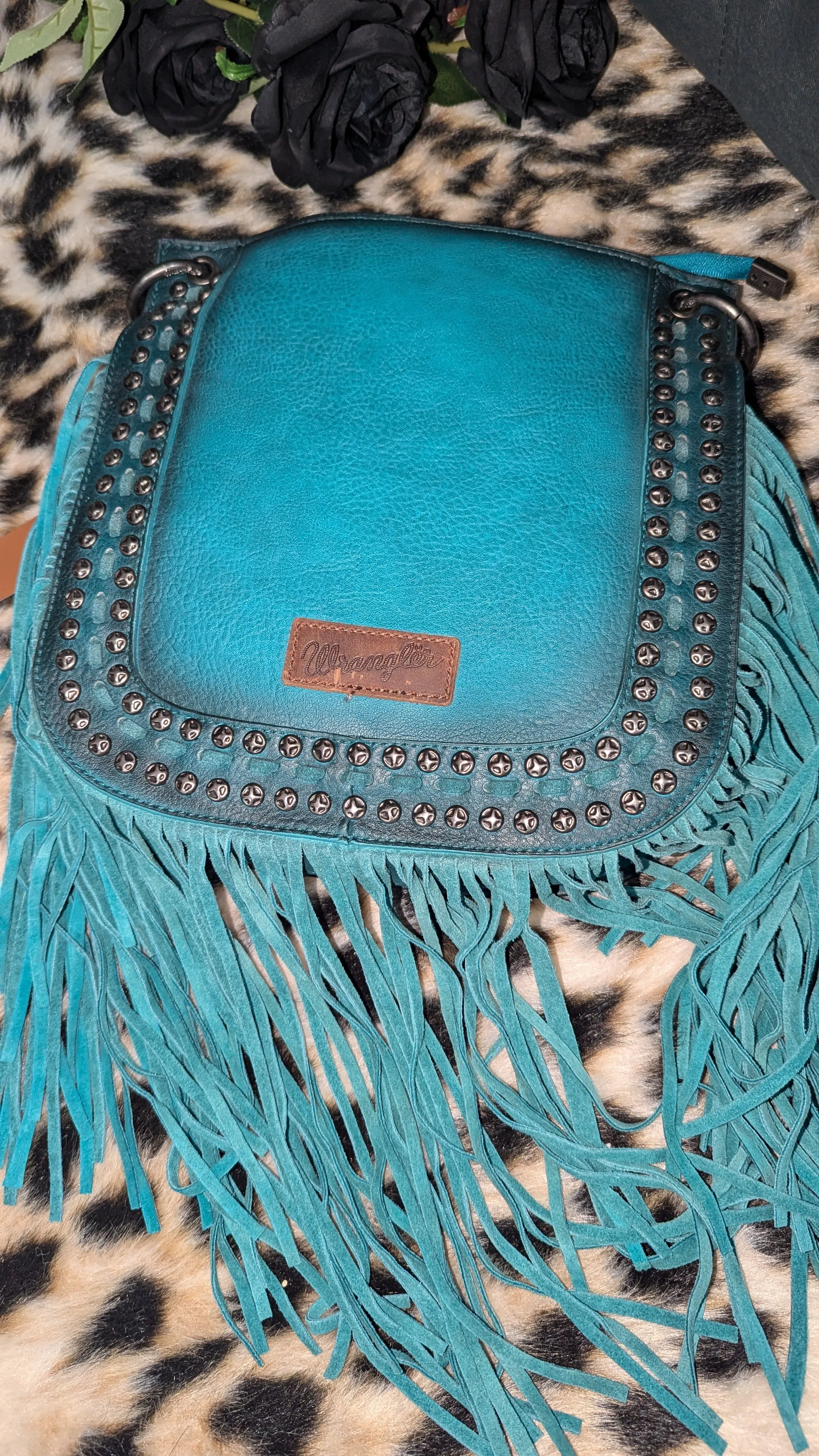 Teal Blaze Tassel Purse