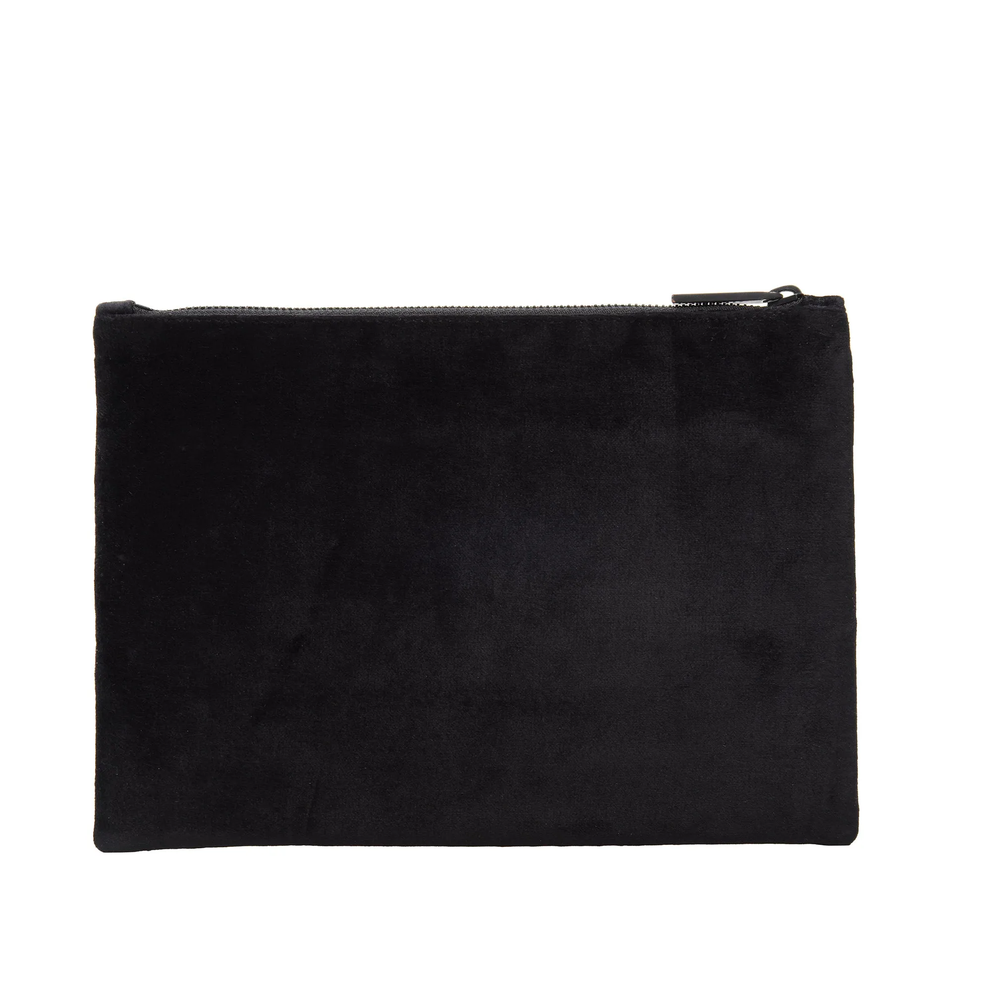 TEXT EMBROIDERED CLUTCH