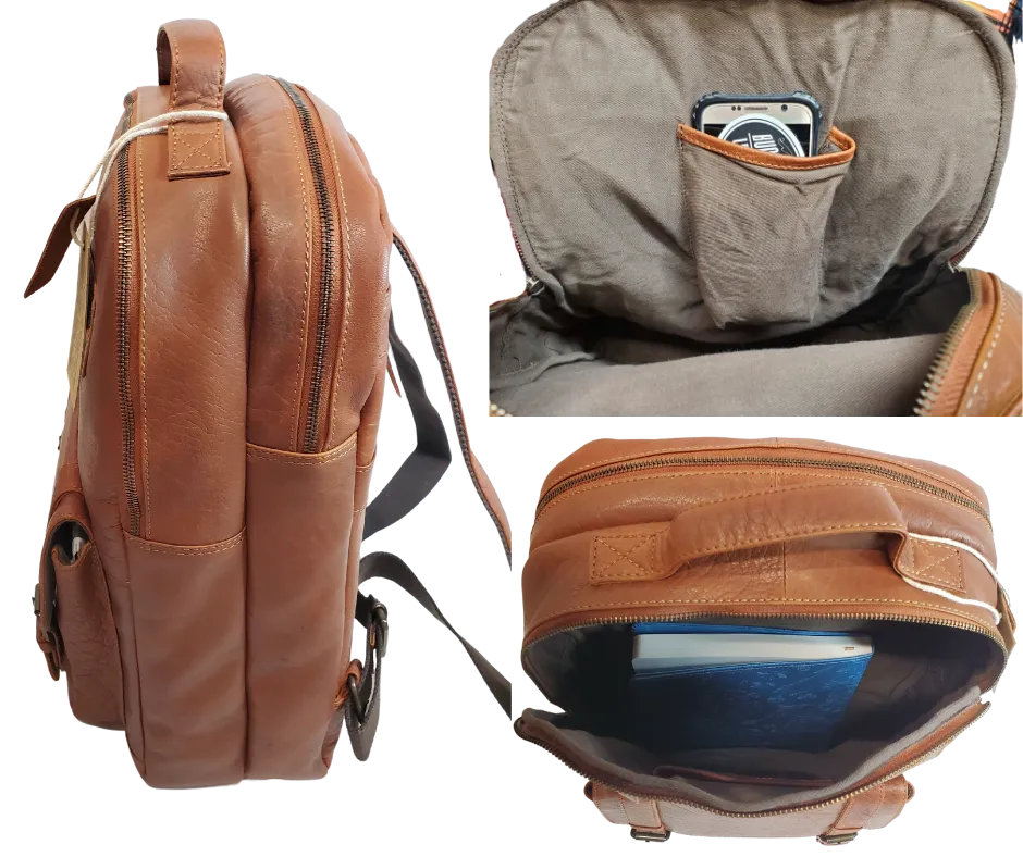 The Educator Leather Business Backpack Bag