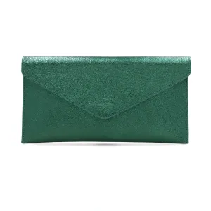 The Italian Leather Metallic Envelope Clutch Bag