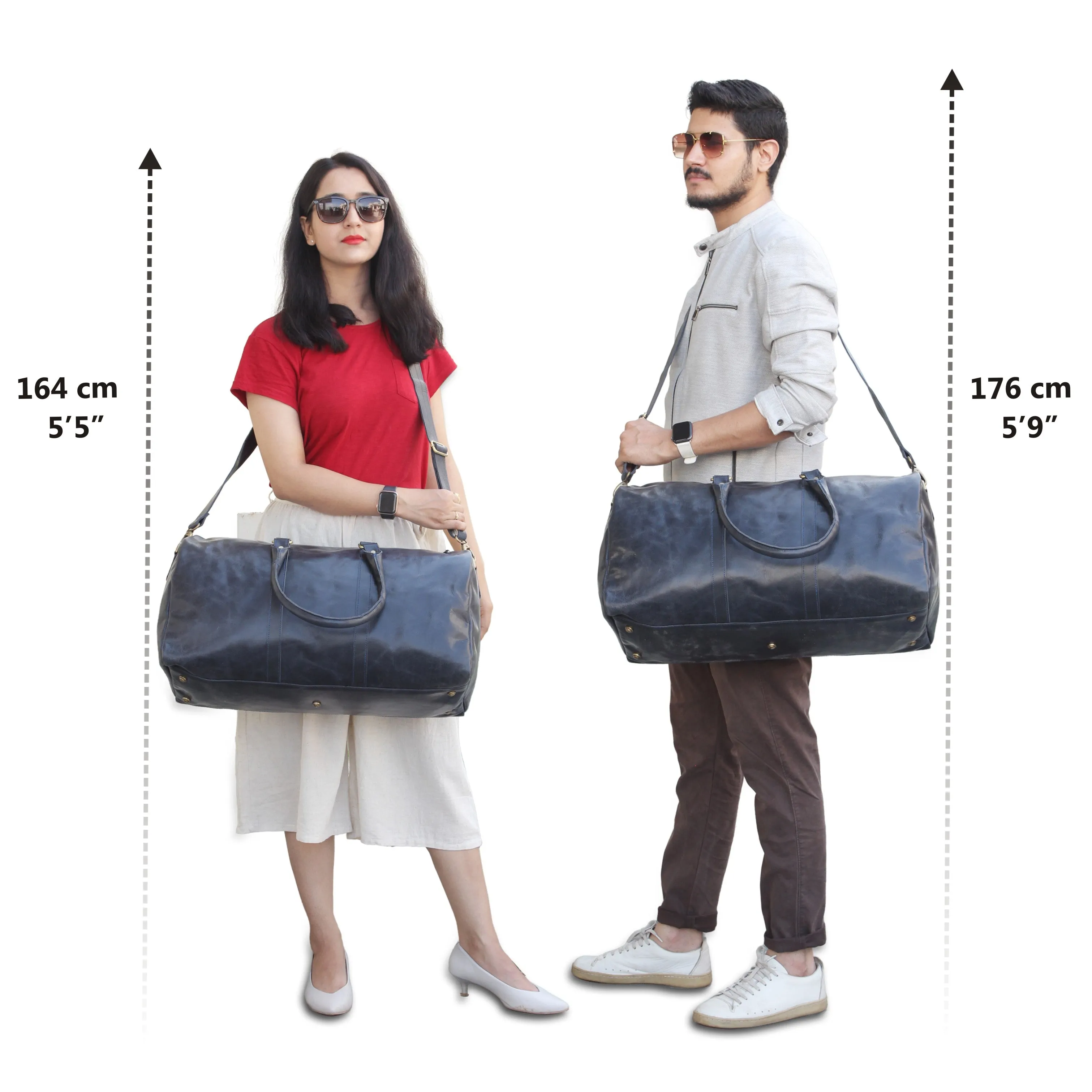 The Midnight Voyager | Leather Travel Duffel | Dark Blue