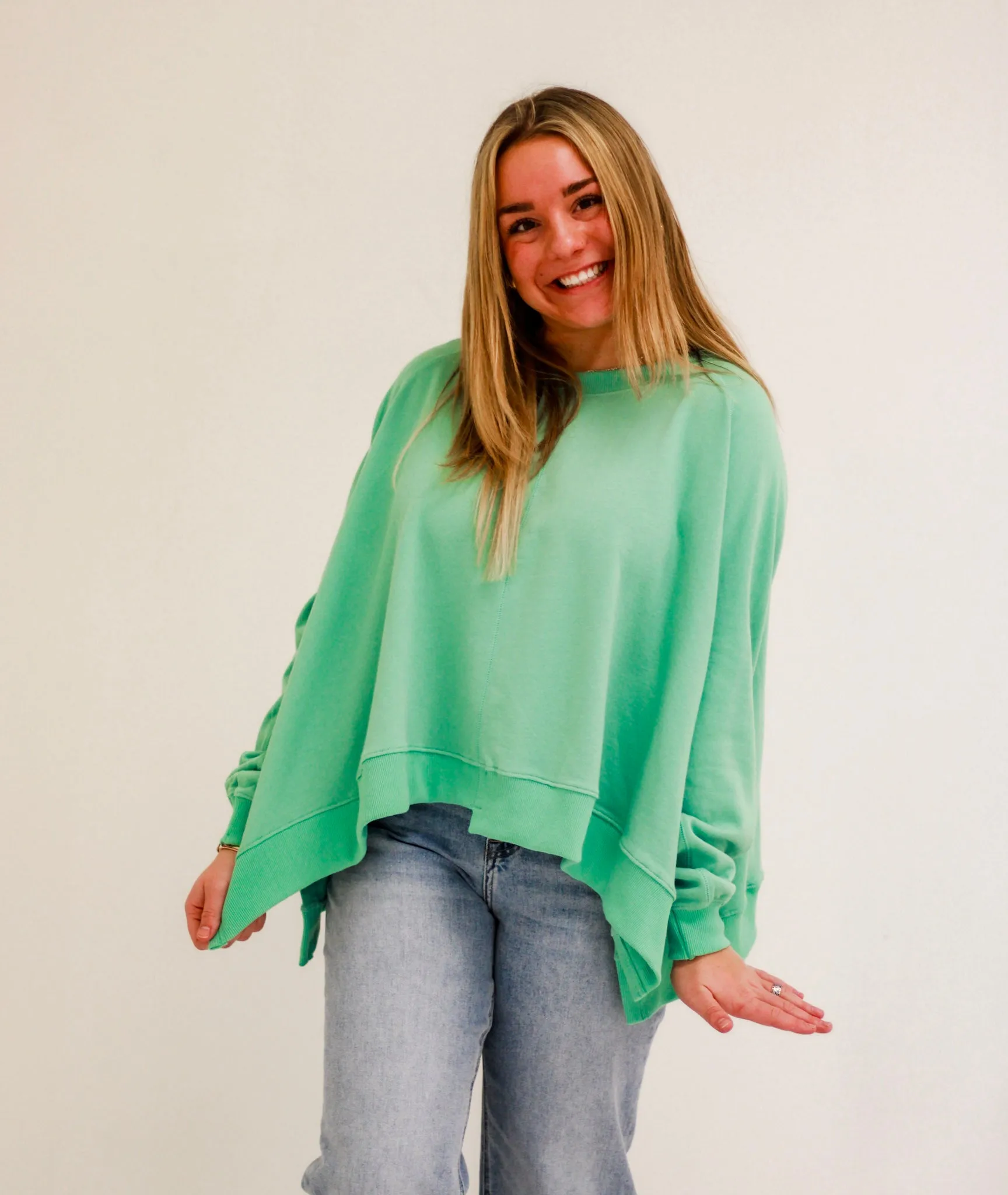 The Weekender Pullover in Seaphoam