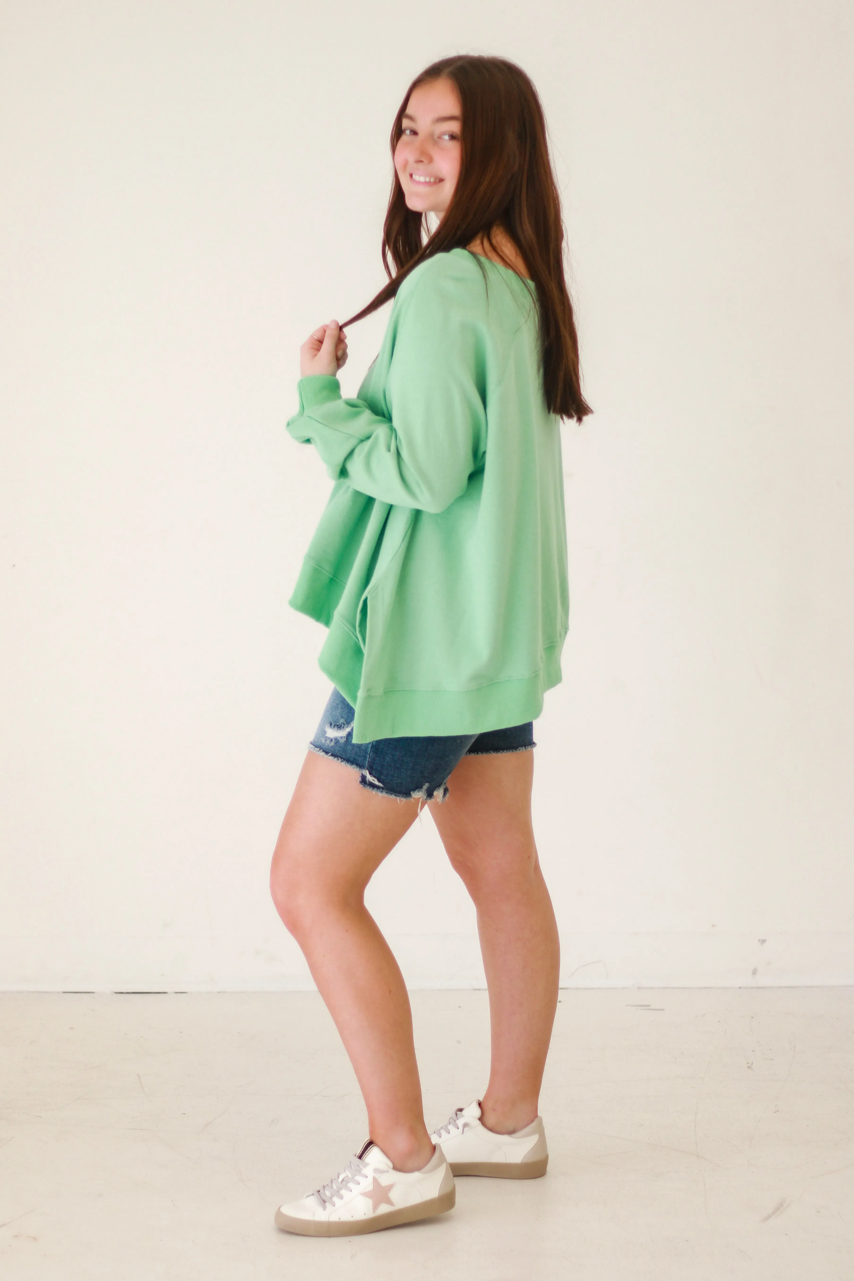 The Weekender Pullover in Seaphoam
