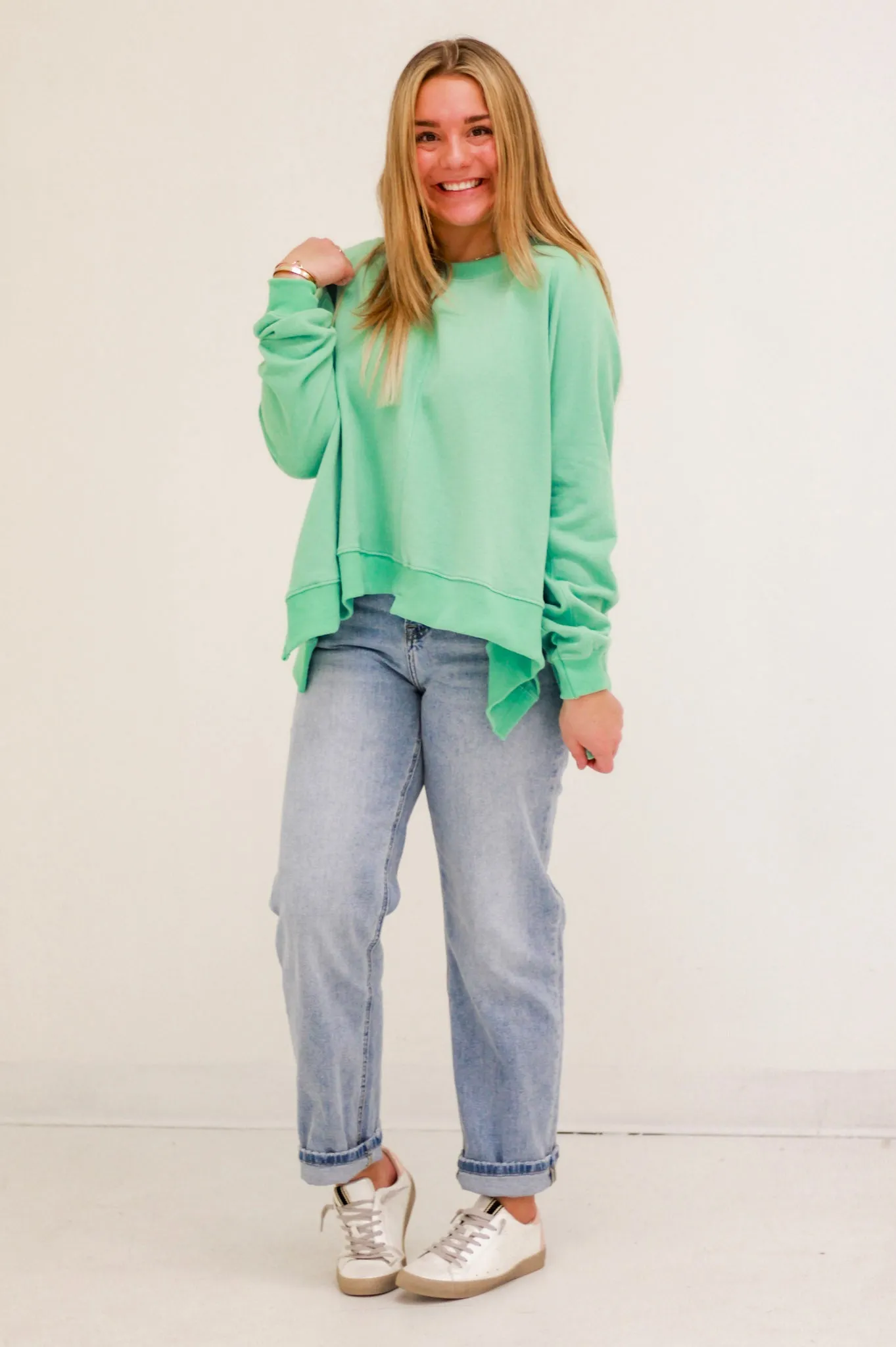 The Weekender Pullover in Seaphoam