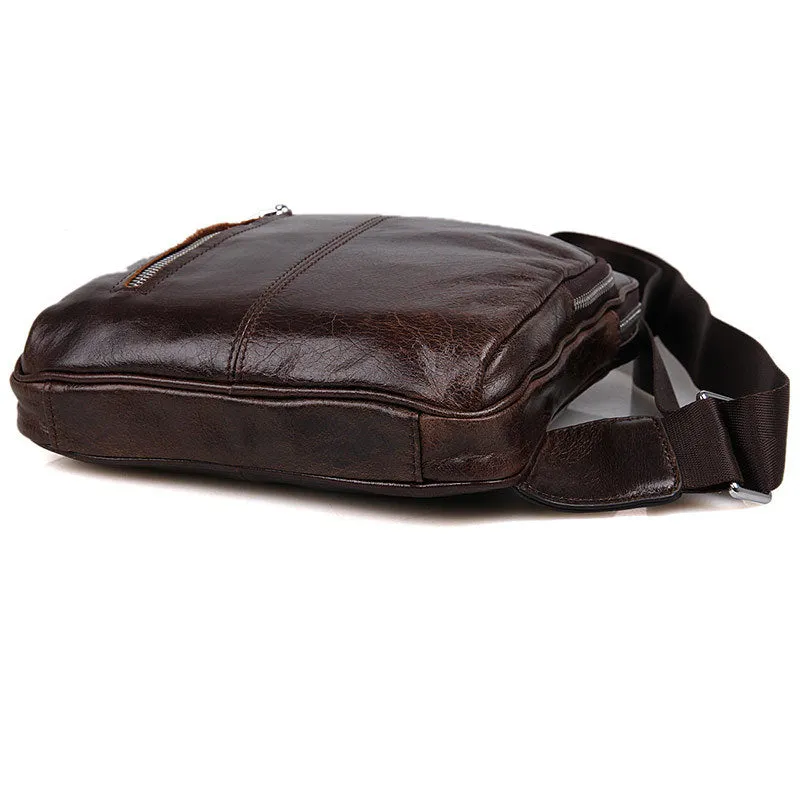 Top Grain Genuine Leather Men Chest Bags Leisure Chest Pack Men Crossbody Messenger Bags 7215