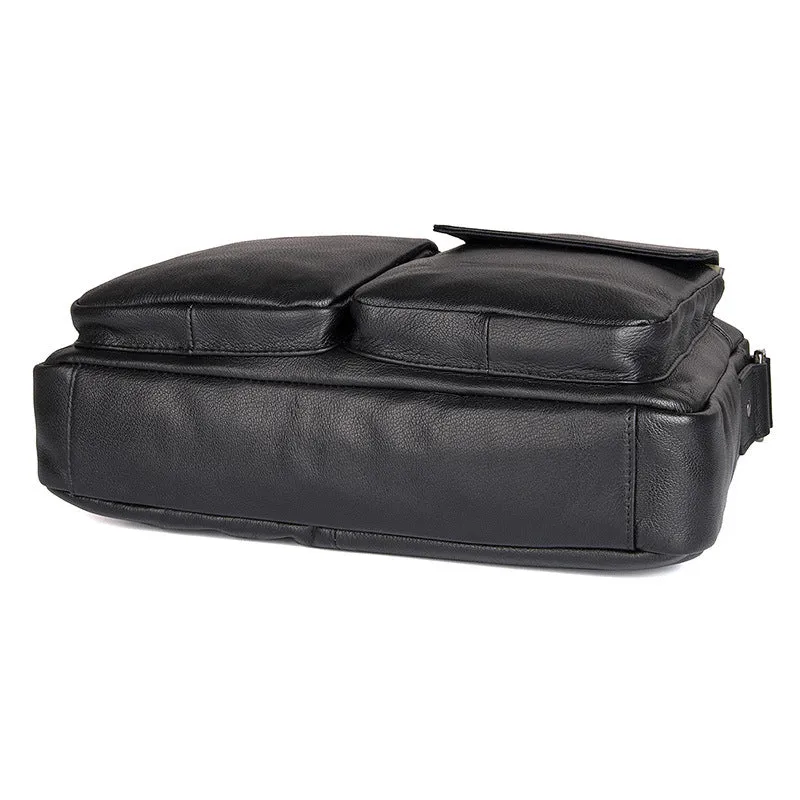 Top Grain Genuine Leather Mens Briefcase Business Messenger Bag New Fashion Crossbody Shoulder Bag 1044