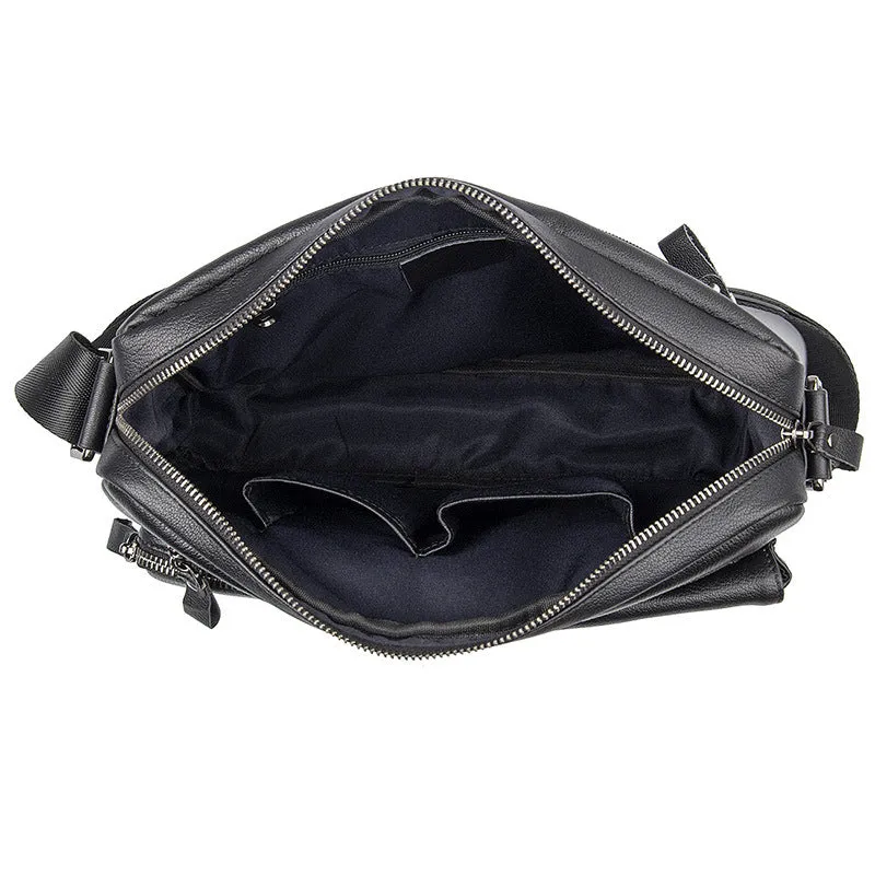 Top Grain Genuine Leather Mens Briefcase Business Messenger Bag New Fashion Crossbody Shoulder Bag 1044