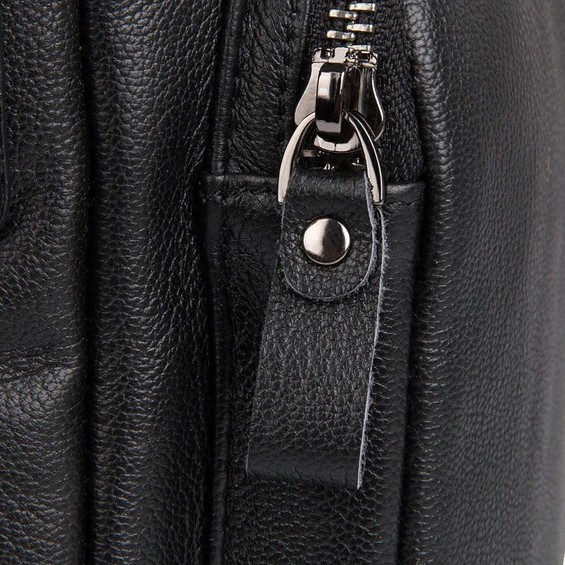 Top Grain Genuine Leather Mens Briefcase Business Messenger Bag New Fashion Crossbody Shoulder Bag 1044