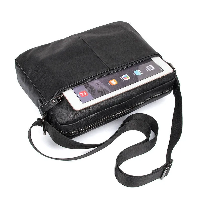 Top Grain Genuine Leather Mens Briefcase Business Messenger Bag New Fashion Crossbody Shoulder Bag 1044