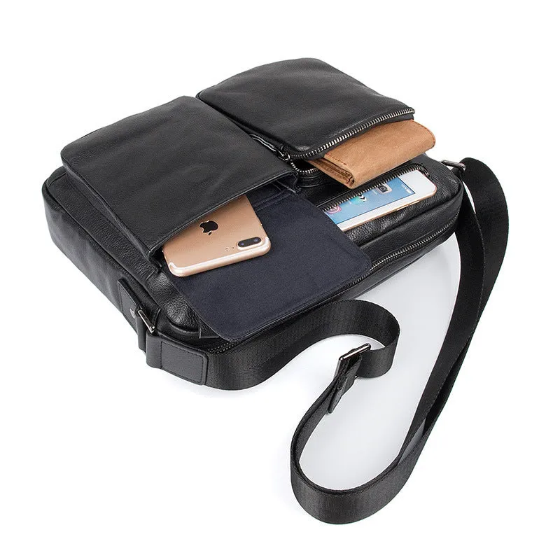 Top Grain Genuine Leather Mens Briefcase Business Messenger Bag New Fashion Crossbody Shoulder Bag 1044