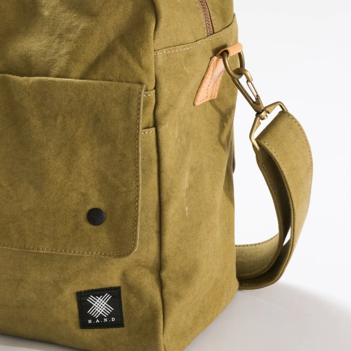 Travel Bag, Italy Canvas, Italy cow leather - Trip Weekender - Yellow