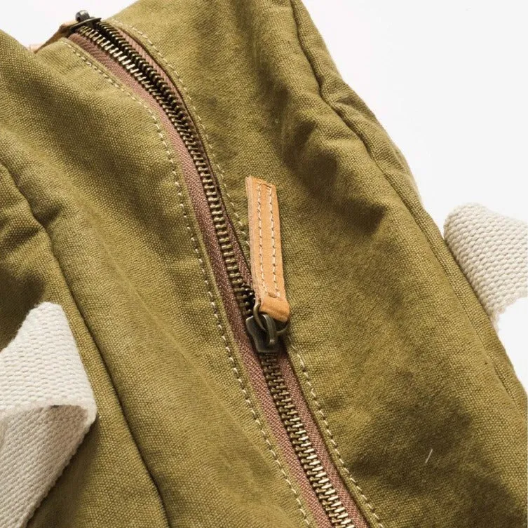Travel Bag, Italy Canvas, Italy cow leather - Trip Weekender - Yellow