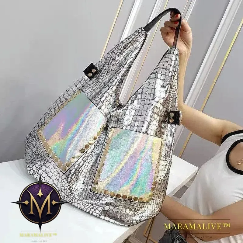 Trendy Studded Sequined Shoulder Bag