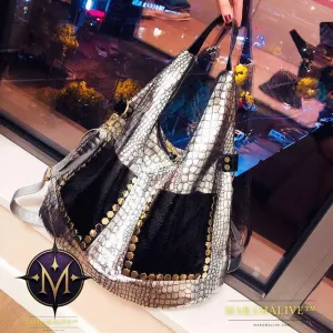 Trendy Studded Sequined Shoulder Bag