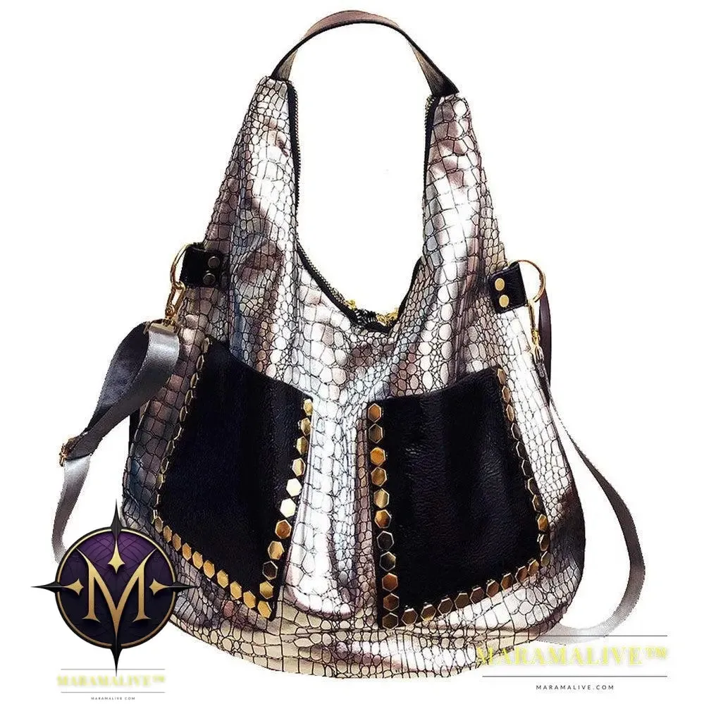 Trendy Studded Sequined Shoulder Bag