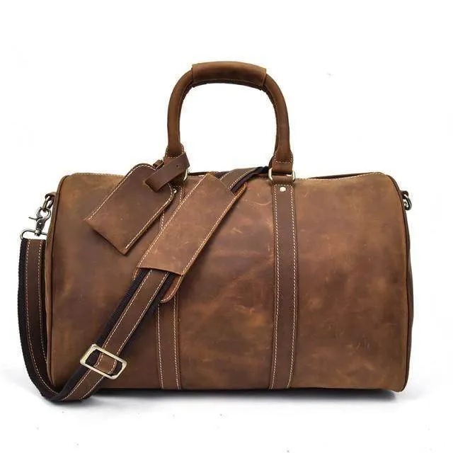 VacationGrabs Leather Duffel - Carryon Luggage Bags for Travel