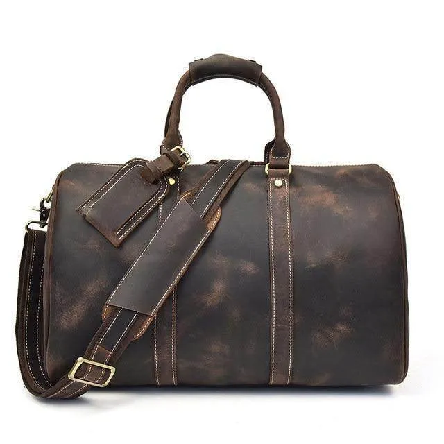 VacationGrabs Leather Duffel - Carryon Luggage Bags for Travel