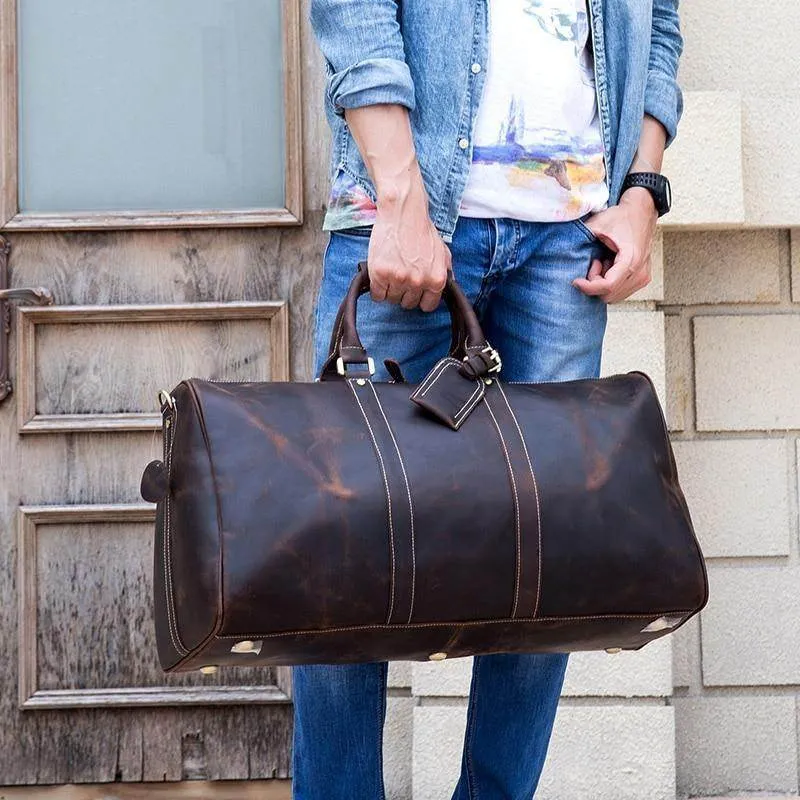 VacationGrabs Leather Duffel - Carryon Luggage Bags for Travel