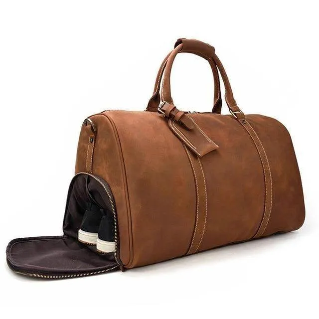 VacationGrabs Leather Duffel - Carryon Luggage Bags for Travel