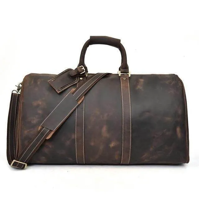 VacationGrabs Leather Duffel - Carryon Luggage Bags for Travel
