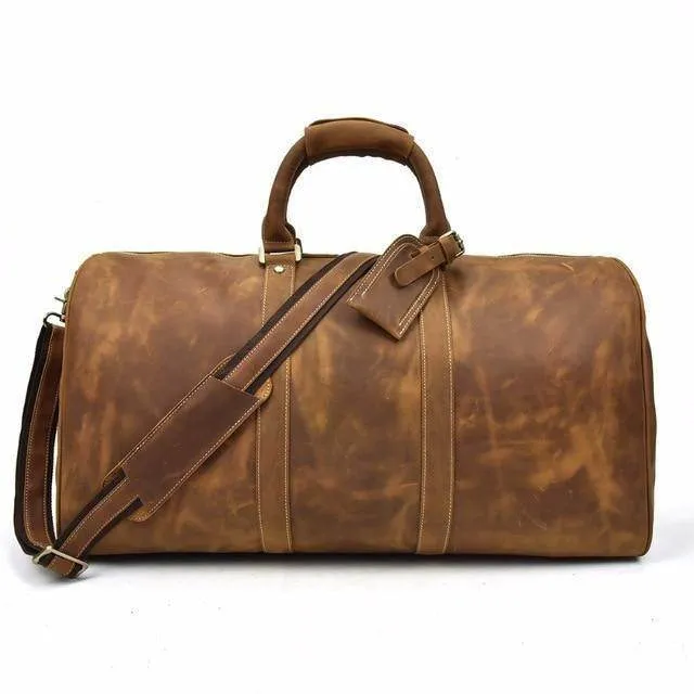 VacationGrabs Leather Duffel - Carryon Luggage Bags for Travel