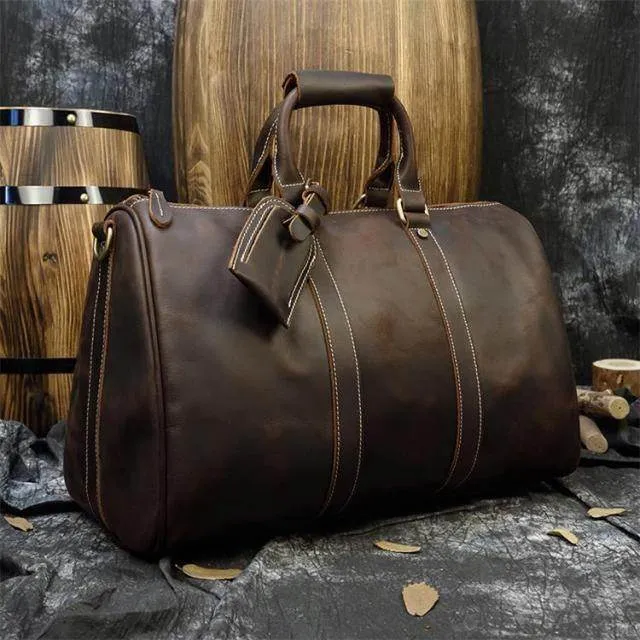 VacationGrabs Leather Duffel - Carryon Luggage Bags for Travel
