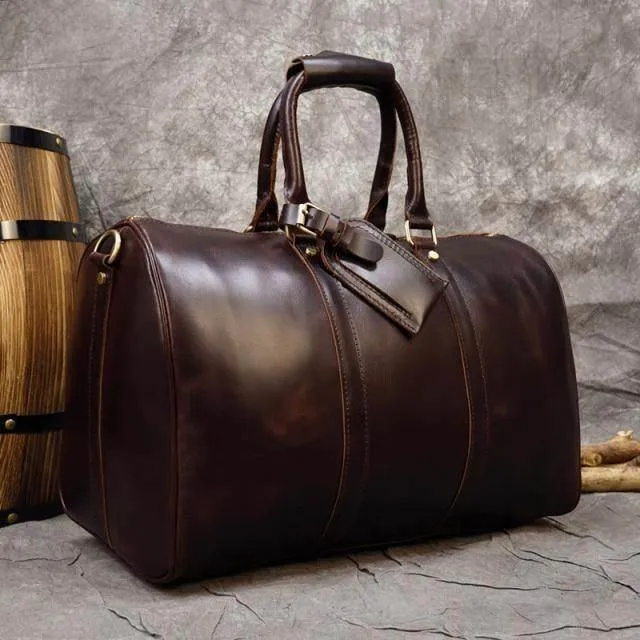 VacationGrabs Leather Duffel - Carryon Luggage Bags for Travel