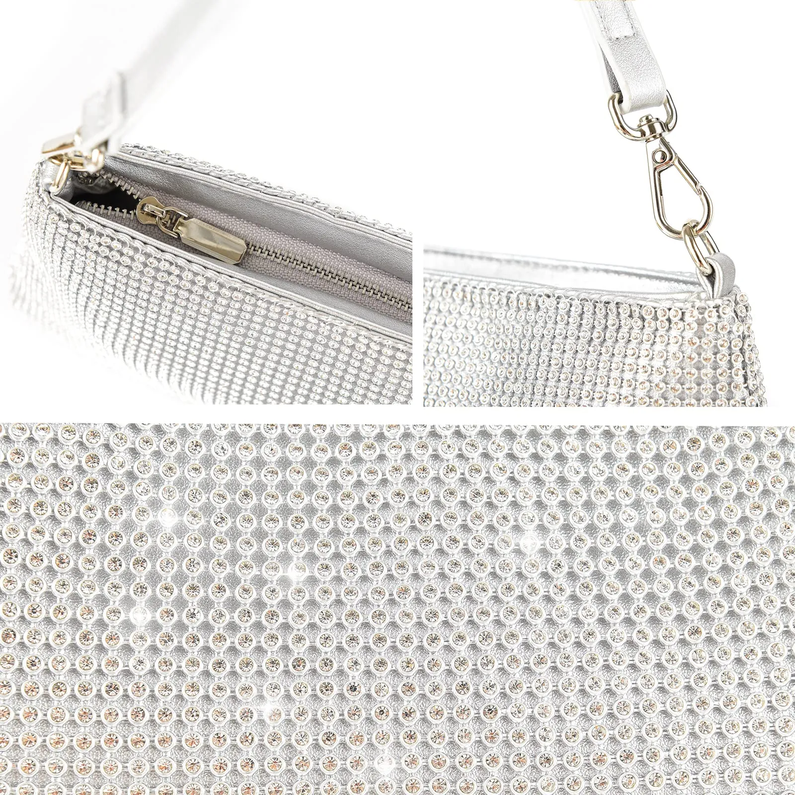 Valleycomfy Rhinestone Evening Clutch Bag for Prom Cocktail Party Wedding