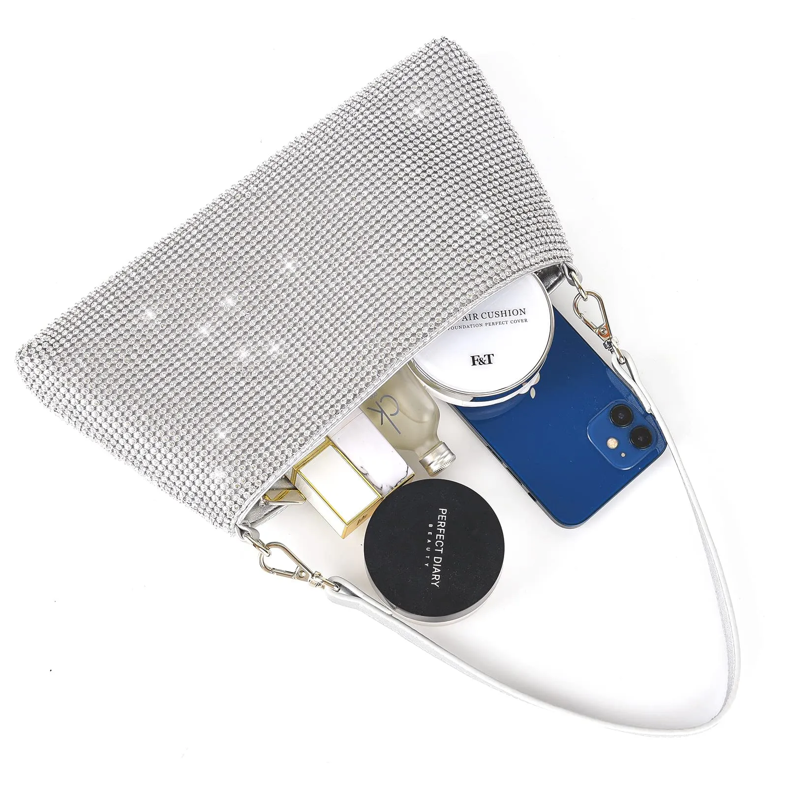 Valleycomfy Rhinestone Evening Clutch Bag for Prom Cocktail Party Wedding