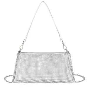 Valleycomfy Rhinestone Evening Clutch Bag for Prom Cocktail Party Wedding
