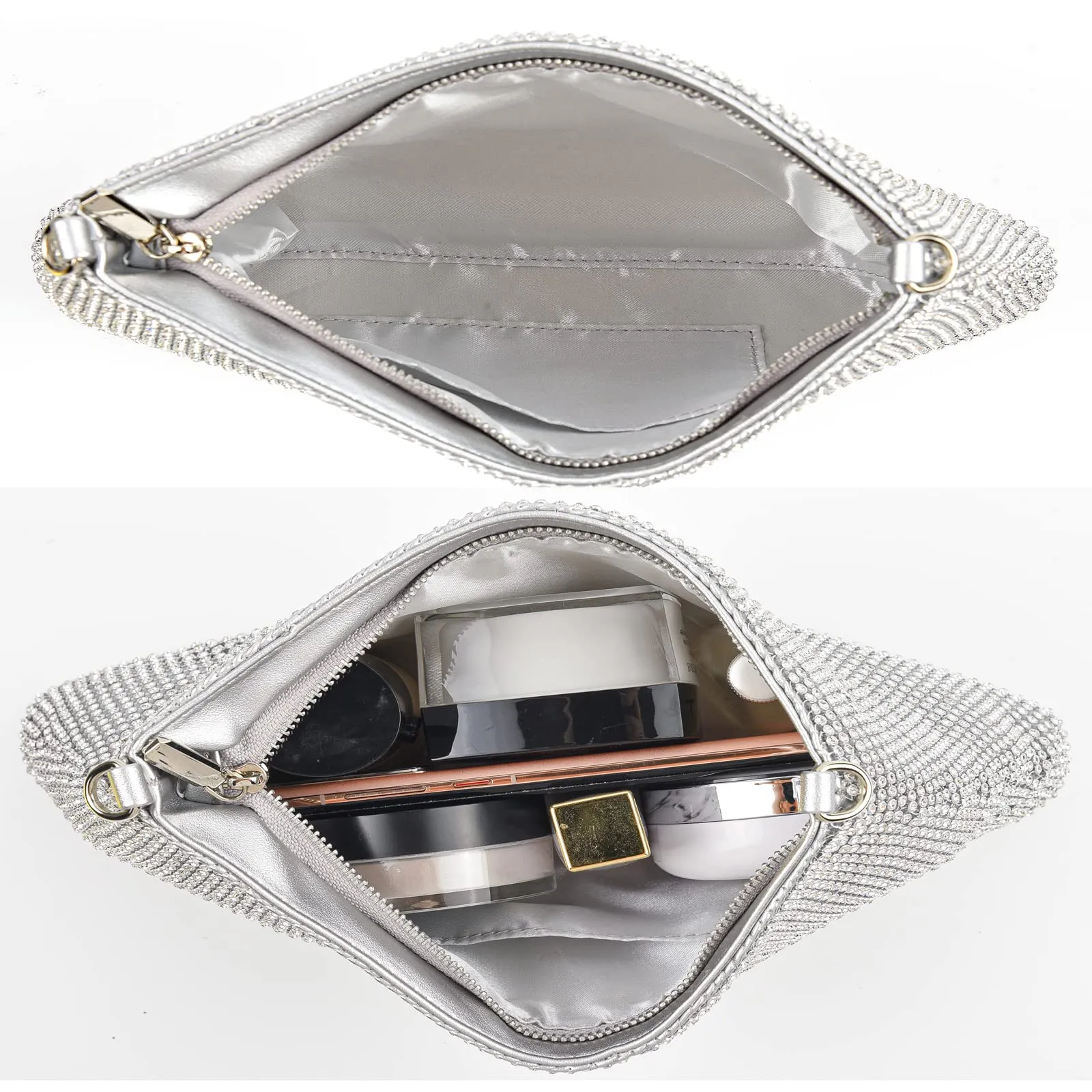 Valleycomfy Rhinestone Evening Clutch Bag for Prom Cocktail Party Wedding