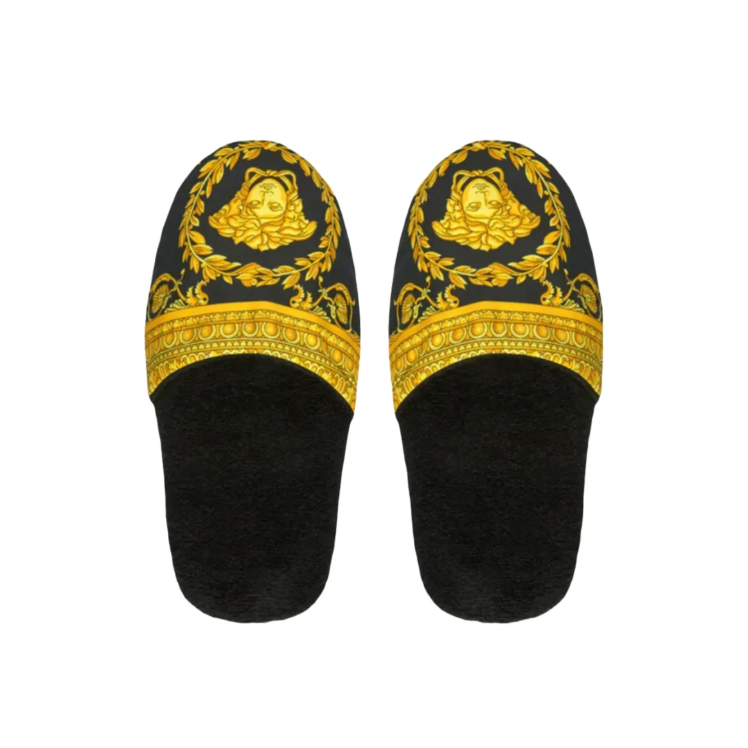 VERSACE I ♡ BAROQUE SLIPPERS BLACK/GOLD