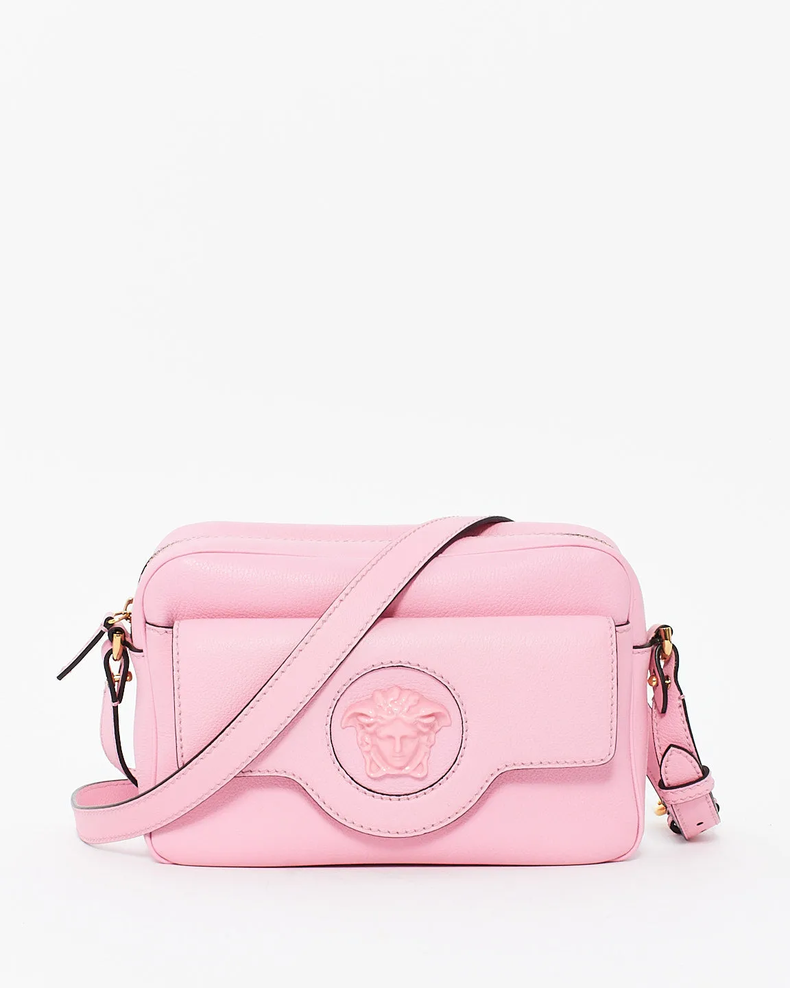 Versace Pink Leather Medusa Camera Bag