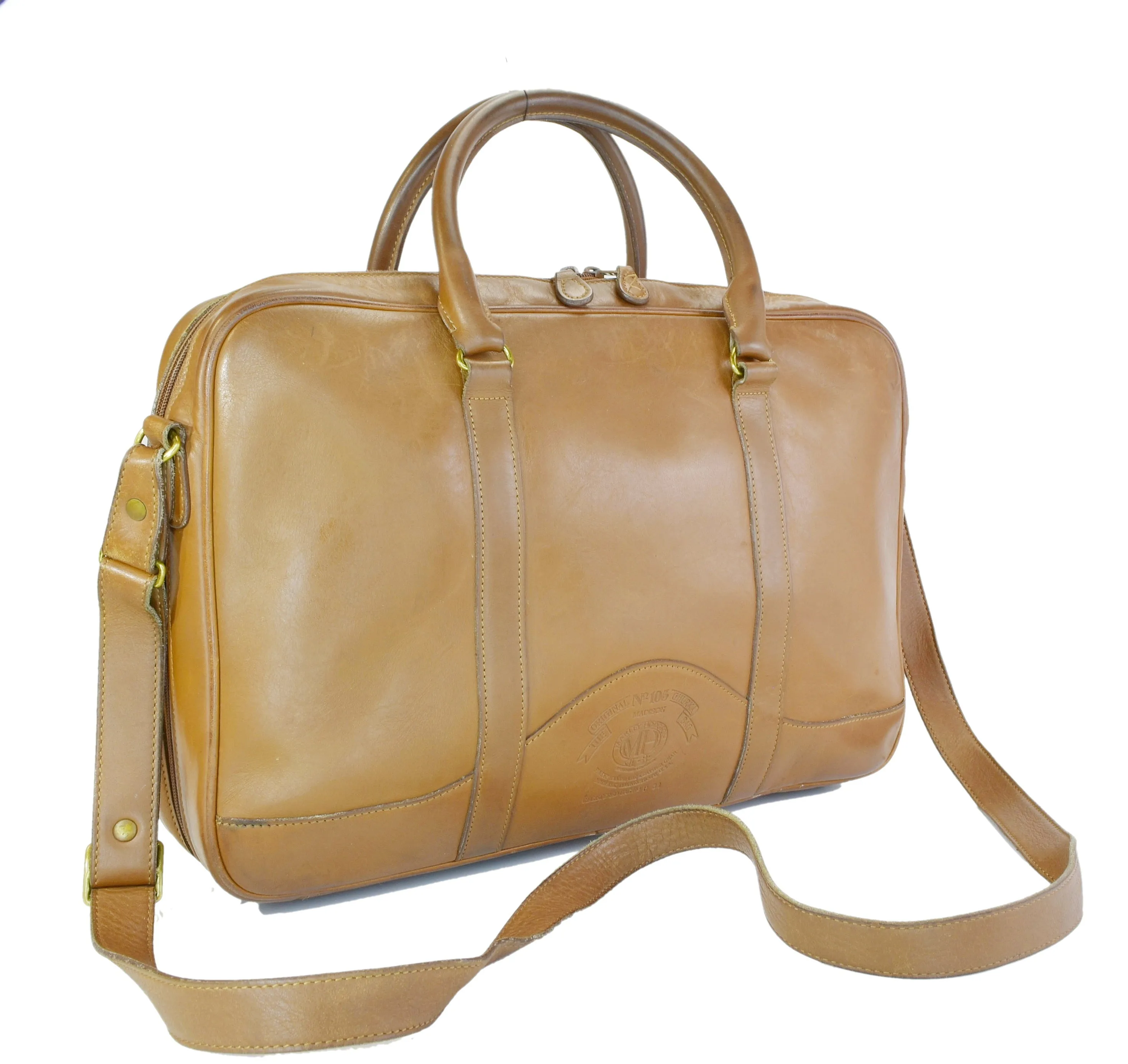 Vintage 1993 Ghurka Marley Hodgson No. 105 Madison Messenger Saddle Tan Briefcase Bag