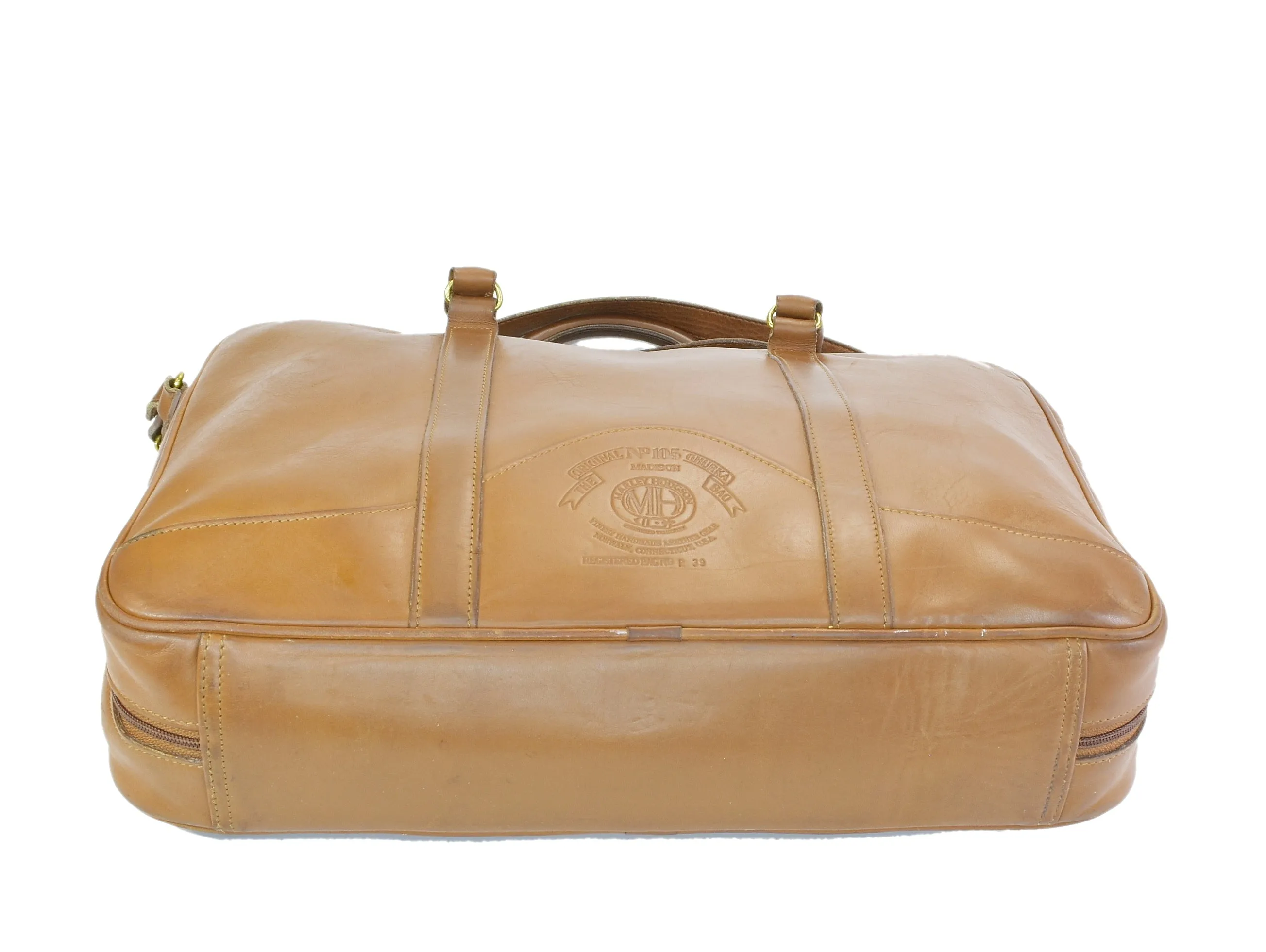 Vintage 1993 Ghurka Marley Hodgson No. 105 Madison Messenger Saddle Tan Briefcase Bag