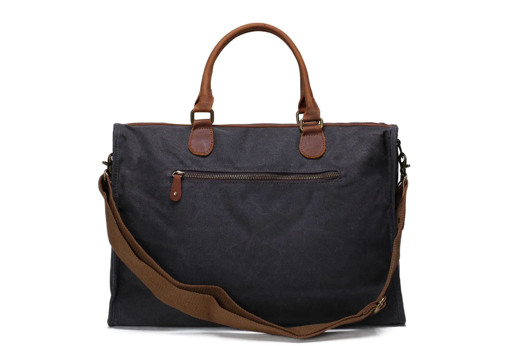 Vintage Canvas Leather Messenger Traveling Briefcase Shoulder Laptop Bag YD2167