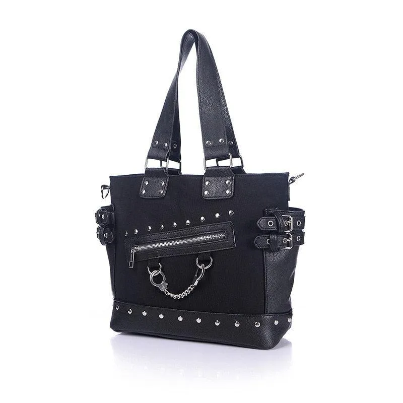 Vintage Canvas Tote Rivet Gothic Punk Handbag