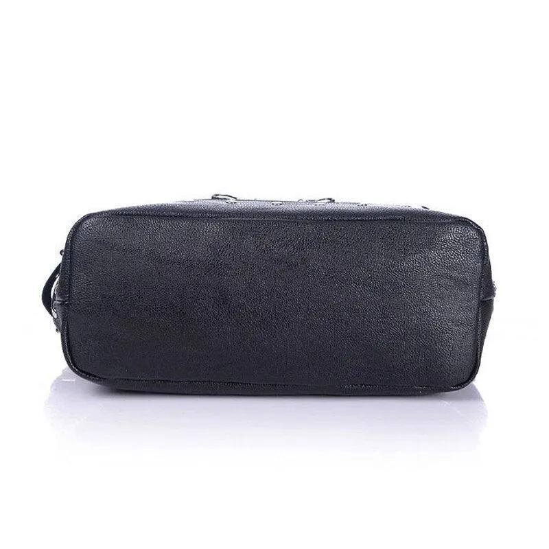 Vintage Canvas Tote Rivet Gothic Punk Handbag