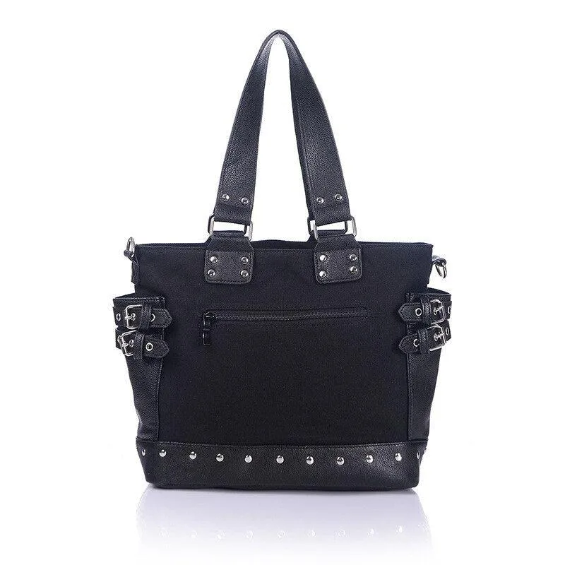 Vintage Canvas Tote Rivet Gothic Punk Handbag