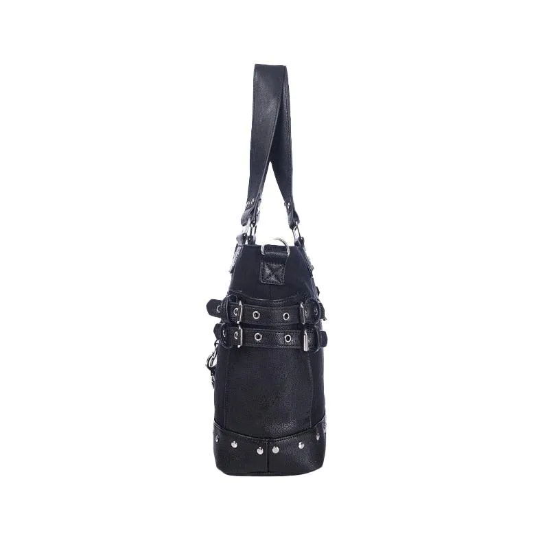Vintage Canvas Tote Rivet Gothic Punk Handbag