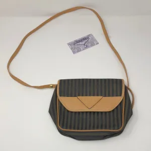 Vintage: Fendi Pequin Stripe Small Flap Crossbody Bag