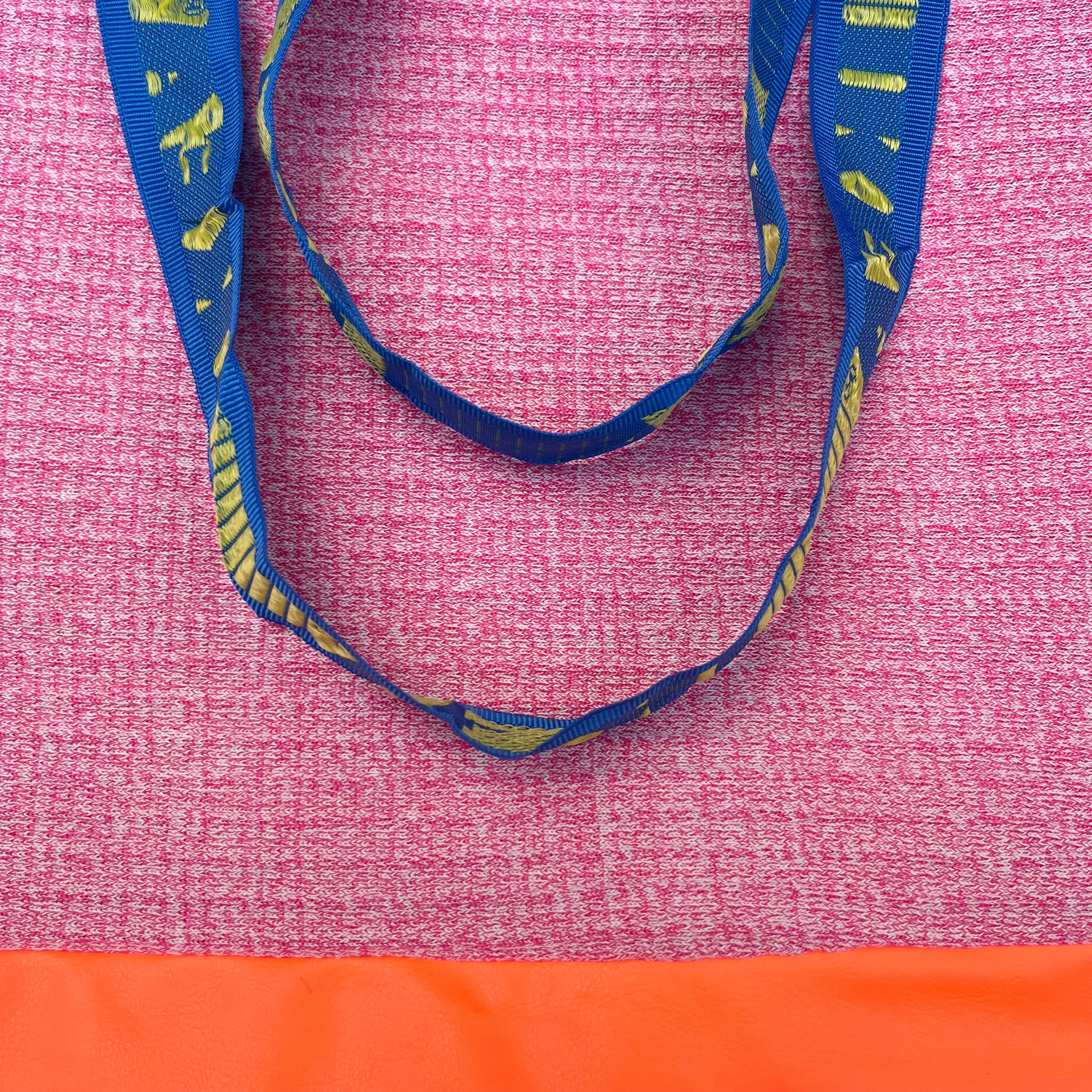 Vintage IKEA bag - pink floral with gold and black check lining