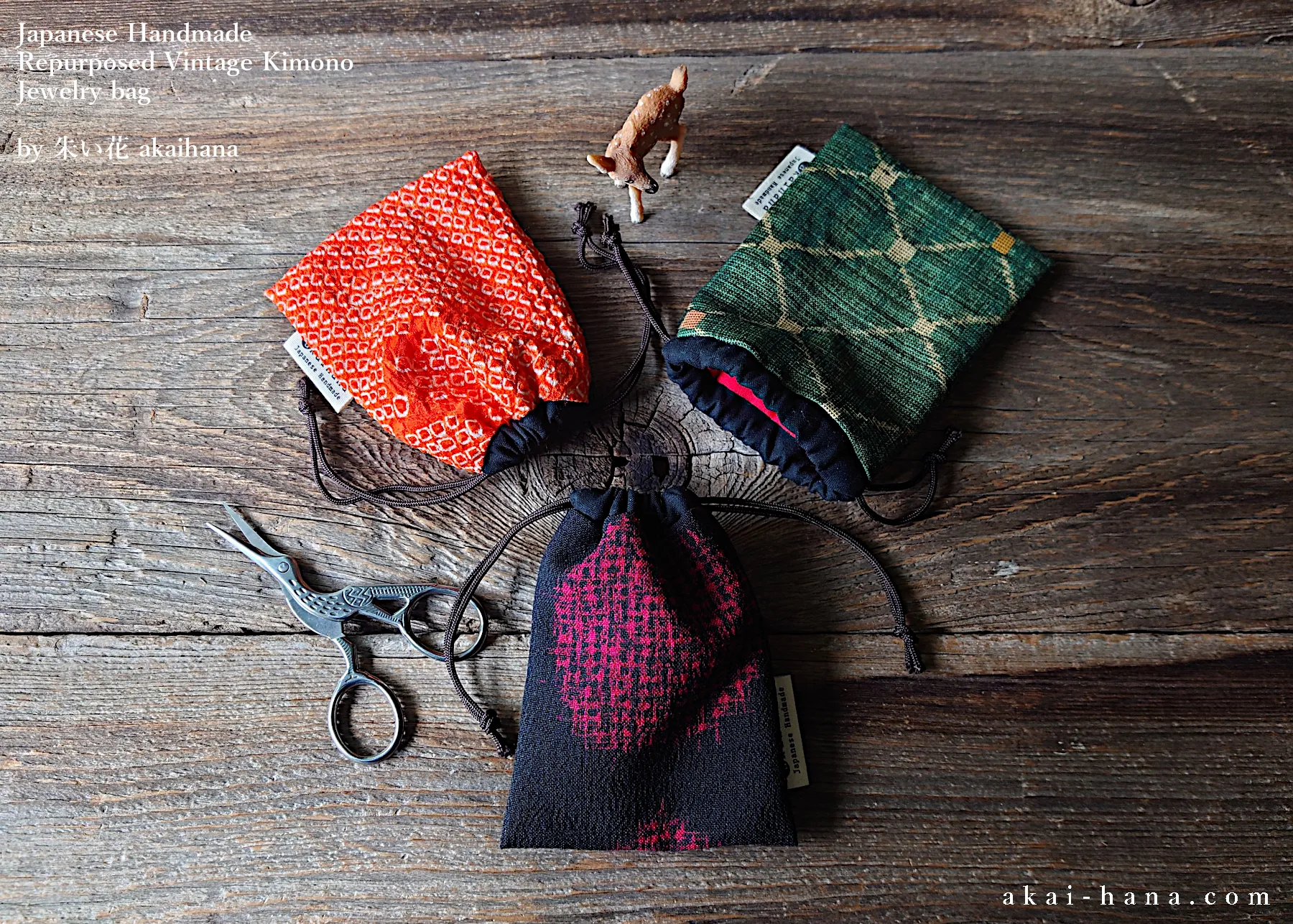 Vintage Kimono Travel Jewelry Bags ⦿kpvk0010-12