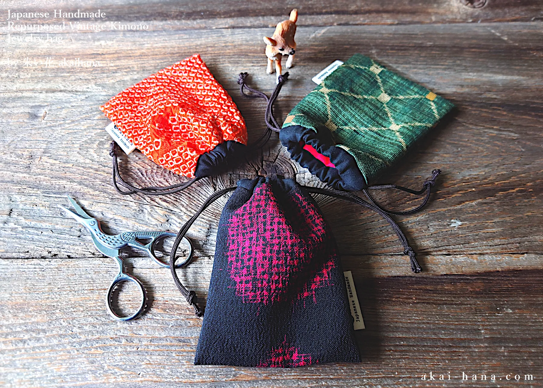 Vintage Kimono Travel Jewelry Bags ⦿kpvk0010-12