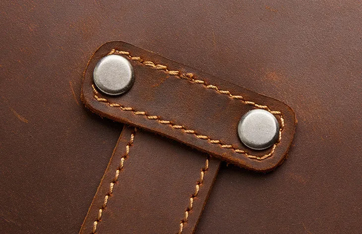 Vintage Leather Bag, Men's Leather Shoulder Bag, Full Grain Business Messenger Bag 6302
