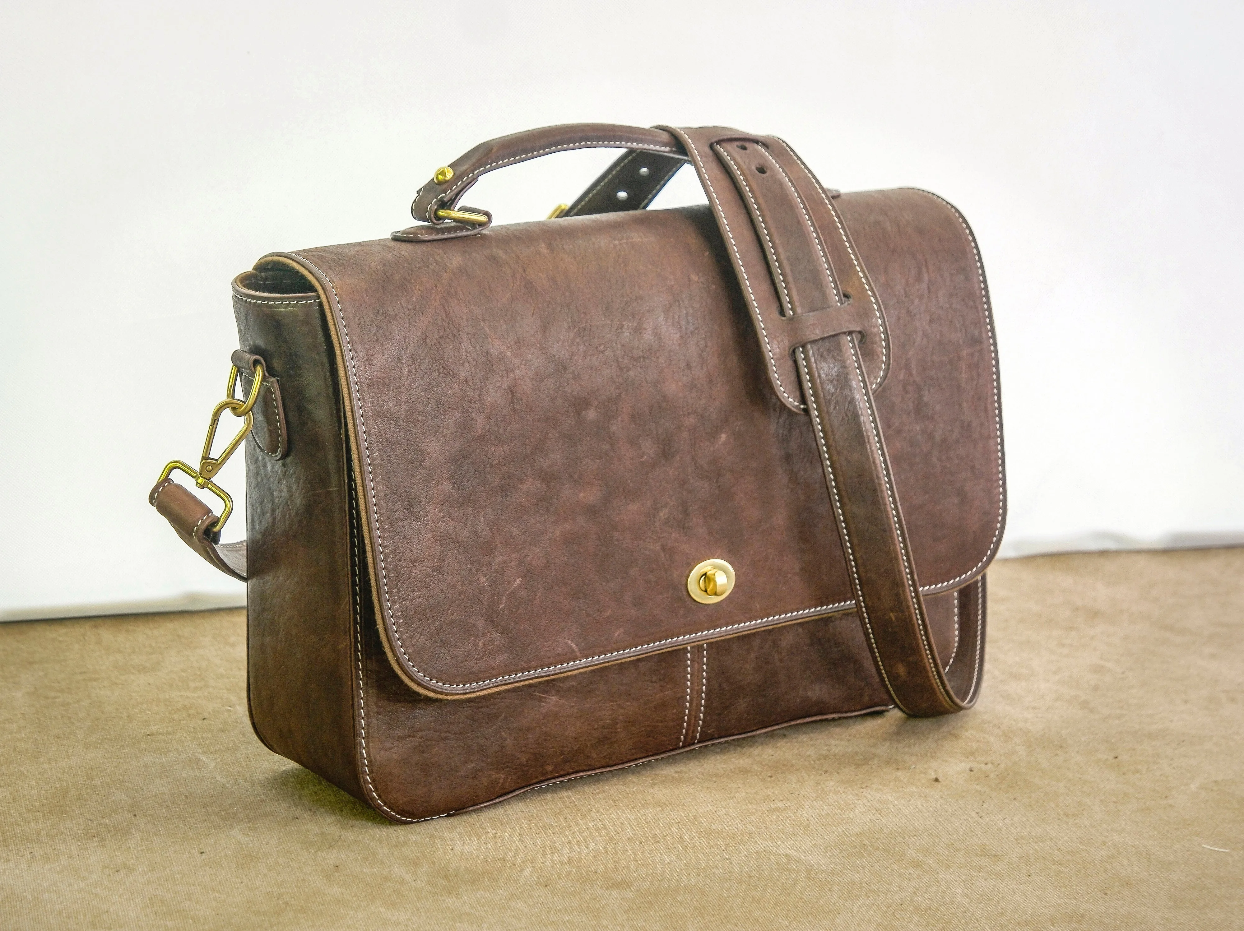 Vintage messenger bag made of Horse leather,Leather Briefcase, Laptop bag, Leather Handbag,Best messenger bag, Computer Bag,