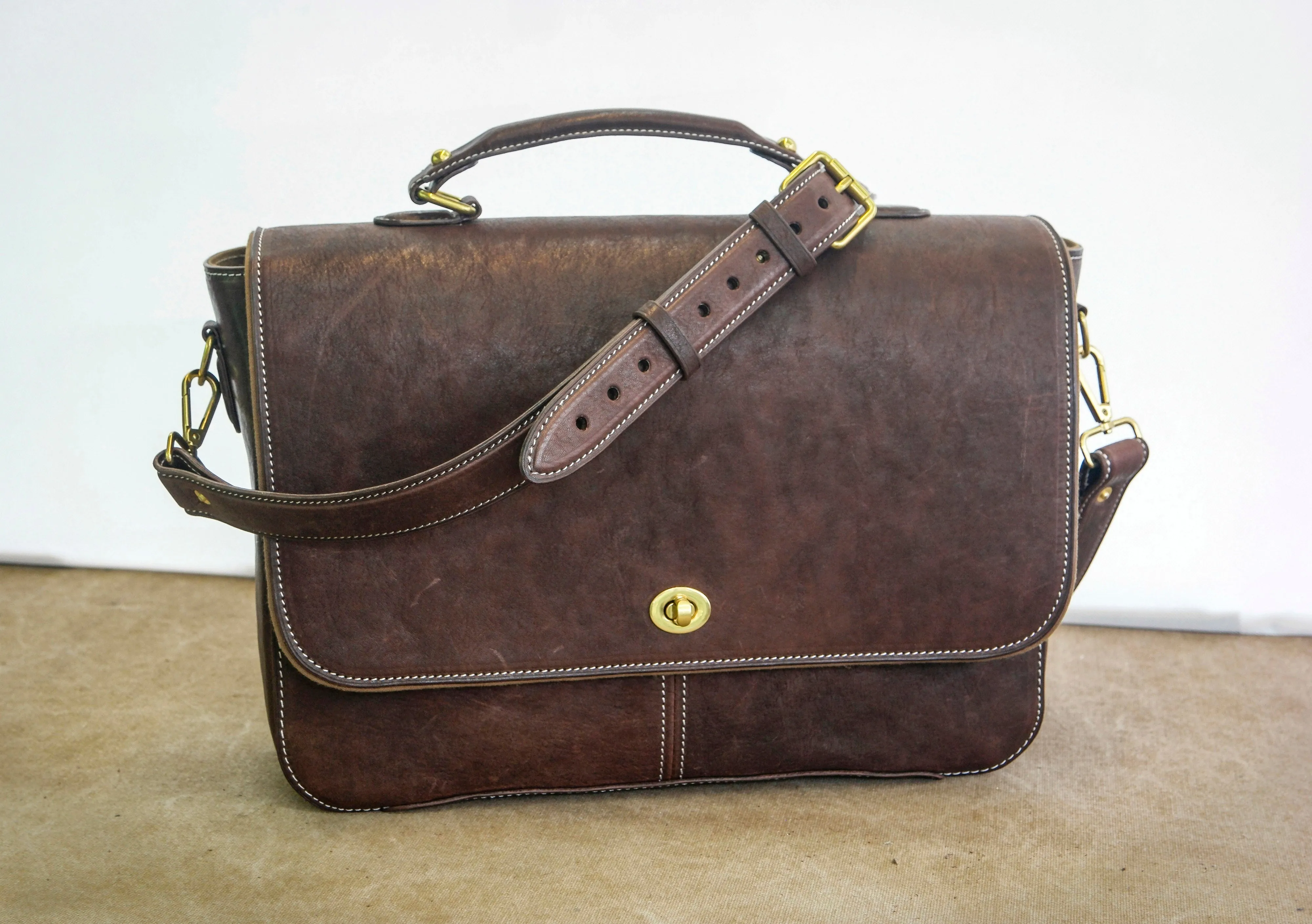 Vintage messenger bag made of Horse leather,Leather Briefcase, Laptop bag, Leather Handbag,Best messenger bag, Computer Bag,