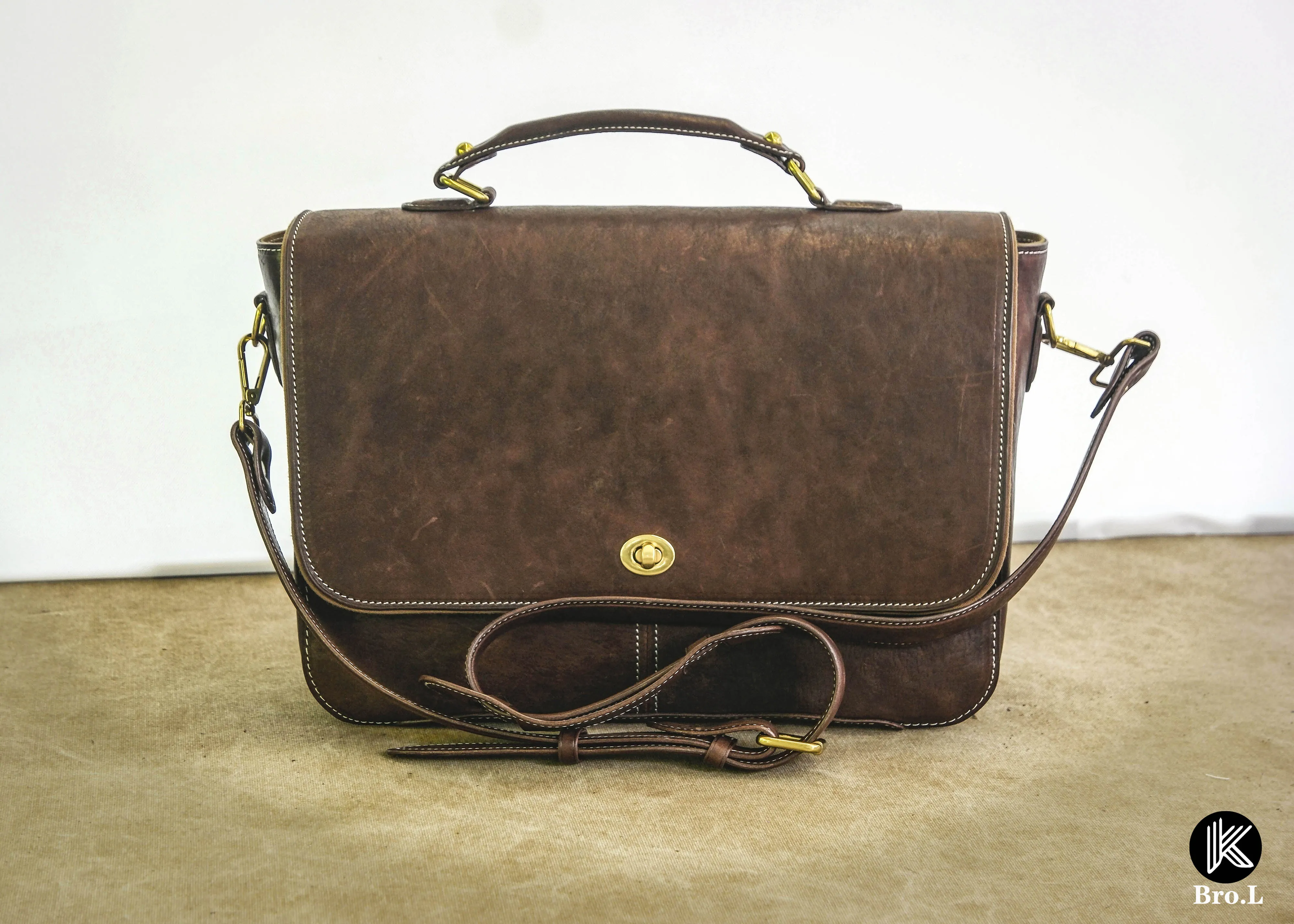Vintage messenger bag made of Horse leather,Leather Briefcase, Laptop bag, Leather Handbag,Best messenger bag, Computer Bag,