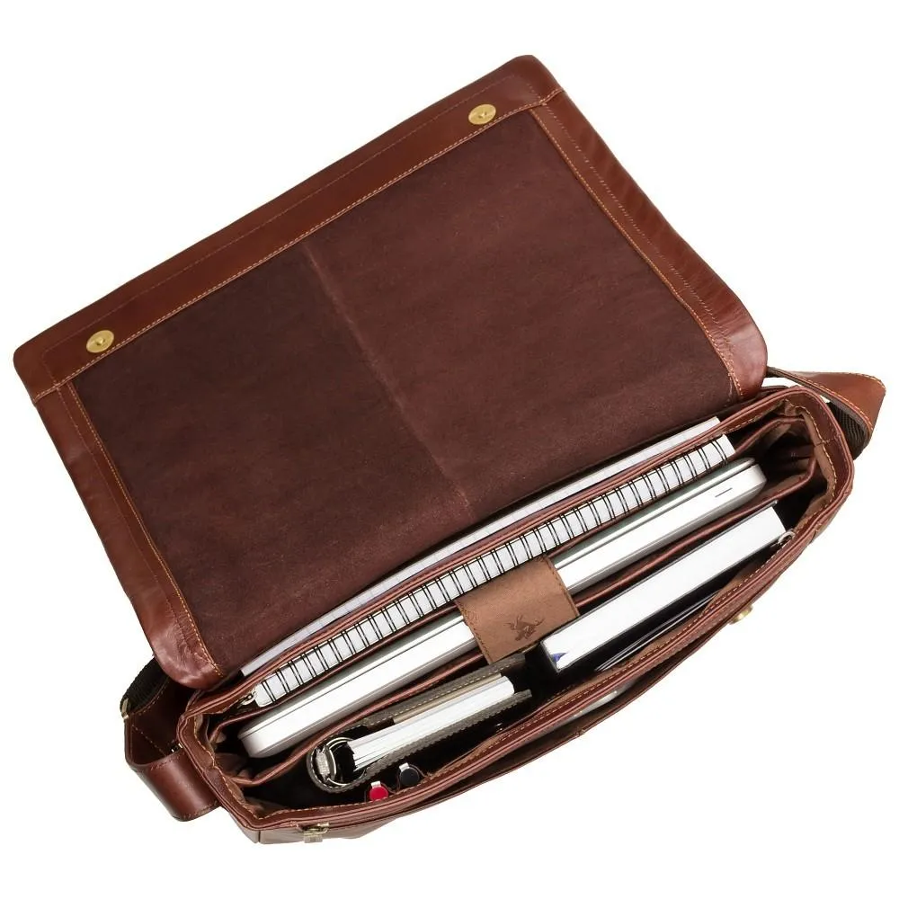 Visconti Enzo 15.6" Leather Laptop Messenger Bag